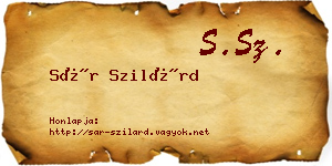 Sár Szilárd névjegykártya