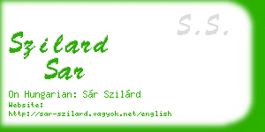 szilard sar business card