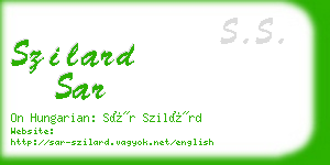 szilard sar business card
